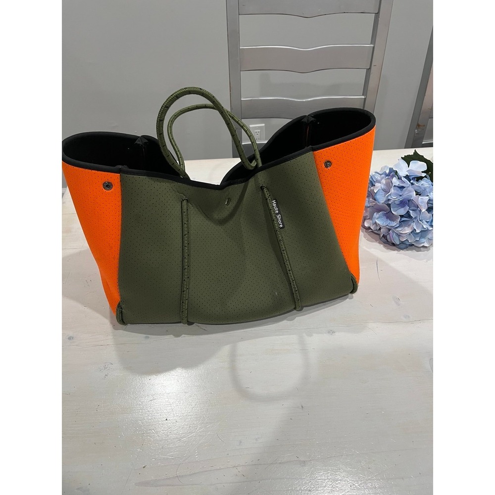 haute shore orange and green large‎ tote